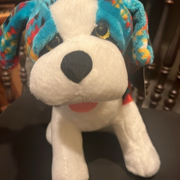 16 inch teal western pattern St Bernard plushy stuffed animal NWT by Nativo - Picture 5 of 6